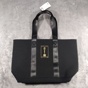 Rock N Roll Hall Of Fame Museum Trophy Neoprene Black Tote Bags NWT